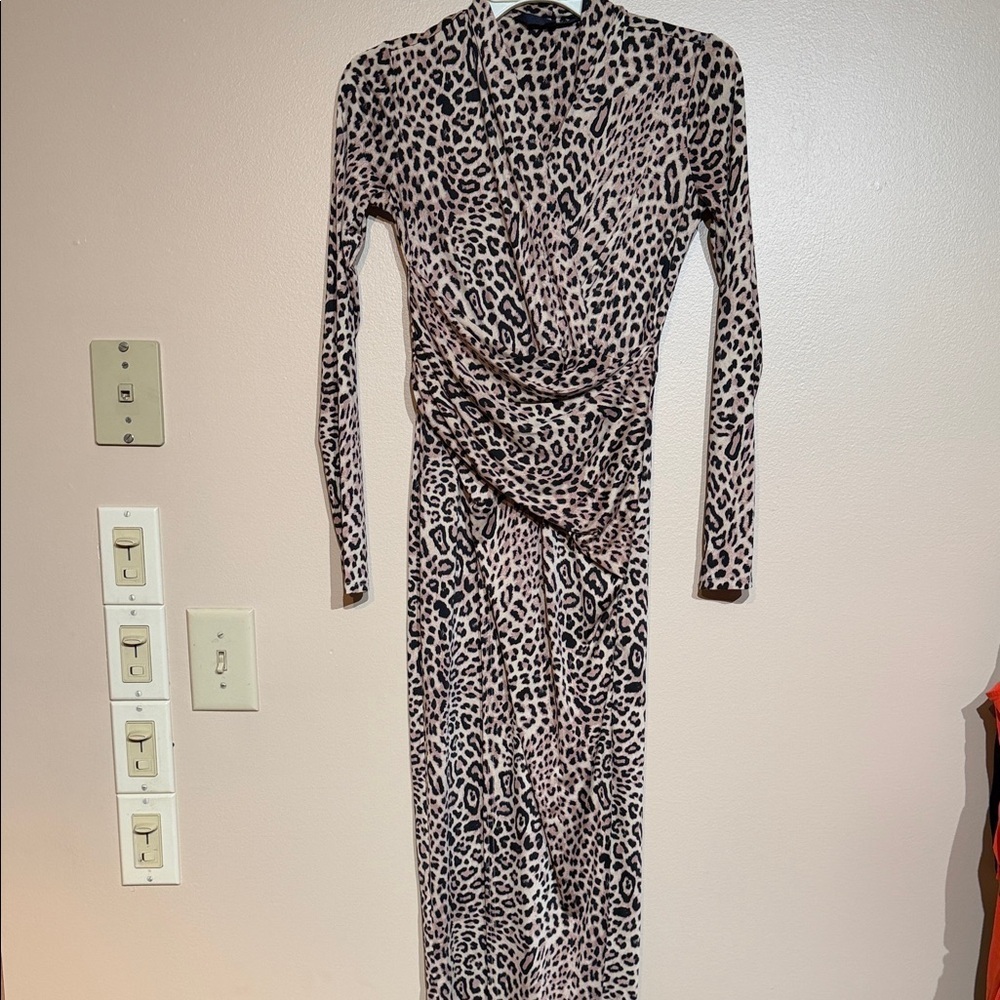 RACHEL Rachel Roy Animal Print Long Sleeve Dress